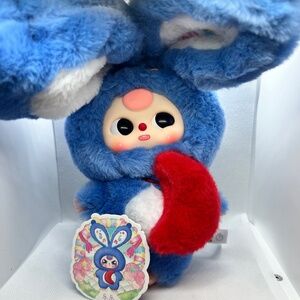 New Kawaii Baby Three Lily Rabbit Town V3 LELE blue bunny keychain bag charm